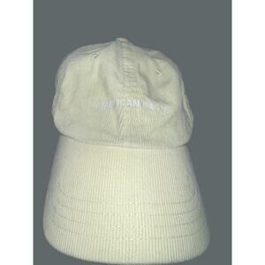 Corduroy Yellow American Eagle Hat, Leather adjustable back